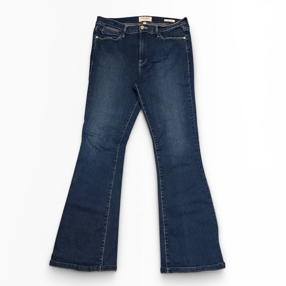 FRAME Le High Flare Benedict Canyon Dark Wash High Rise Jeans Size 32 (30x30)
